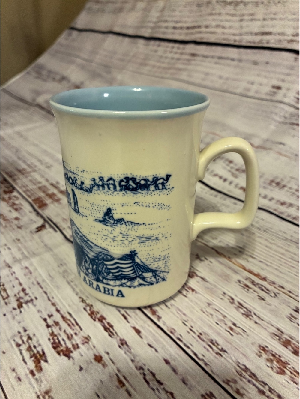 Kingdom of Saudi Arabia souvenir mug blue interior